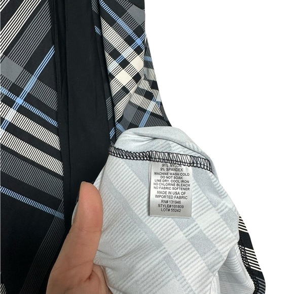 NWT Jude Connally | Maureen Printed Ponte Dress - Grand Plaid Black Size Medium - Picture 6 of 8